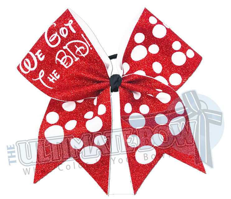 We Got the Bid Full Glitter Polka Dots Cheer Bow