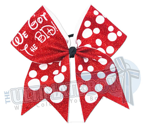 We Got the Bid - Full Glitter Polka Dots Cheer Bow | Cheerleading Hair Bow | Orlando Bow