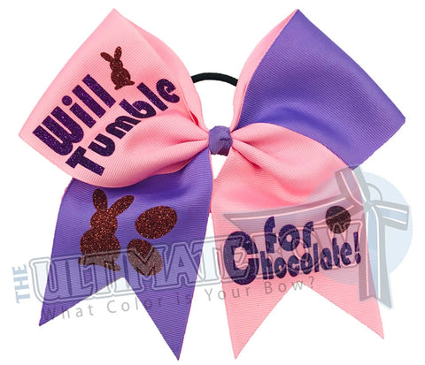 Will Tumble for Chocolate Easter Cheer Bow