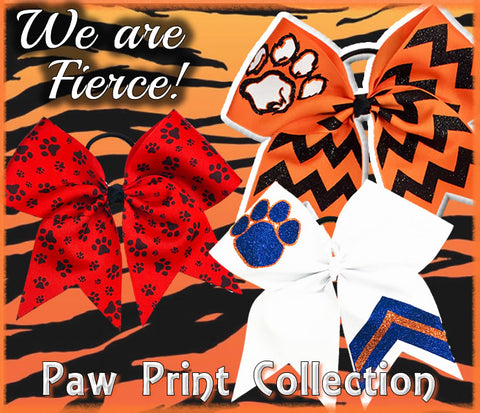 Paw Print Collection - Paw Print Cheer Bows