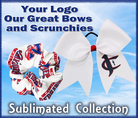 Sublimated Cheer Bows and Scrunchies