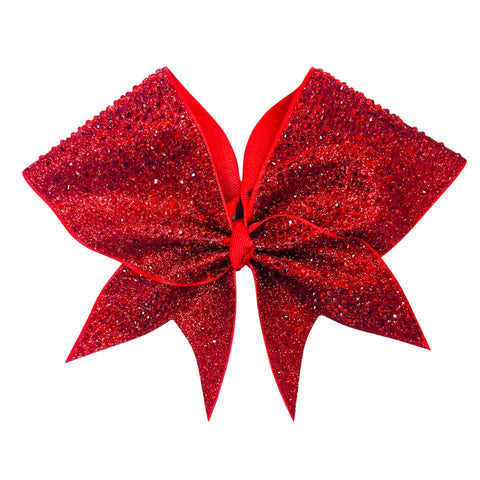 Rhinestone Intensity Glitter Cheer Bow | Rhinestone Glitter Cheerleading Bow | Competition Bow