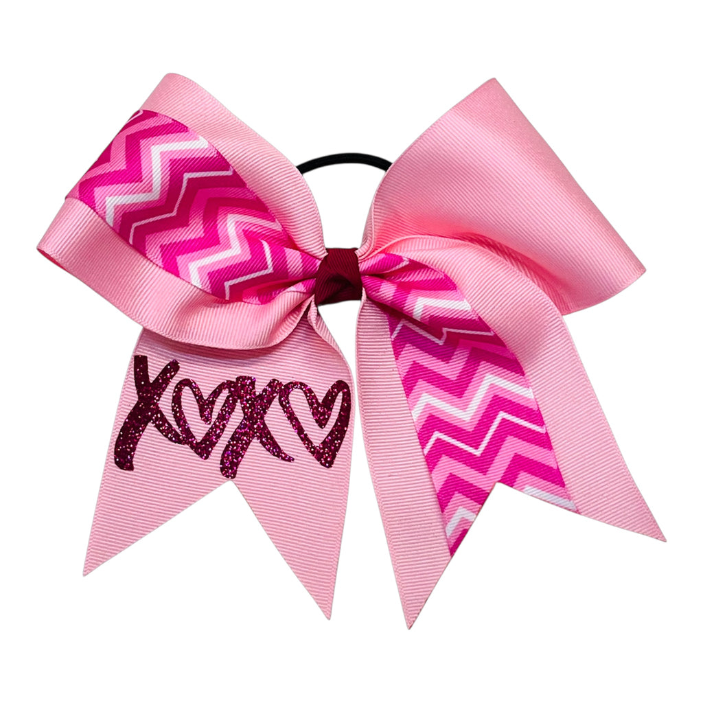 Superior Sweetheart Chevron - XOXO | Chevron Cheer Bow | Valentine's Day Cheerleading Hair Bow