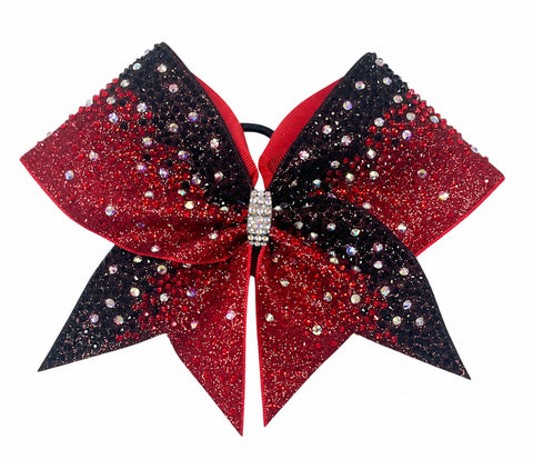 Afterburn Rhinestone and Glitter Cheer Bow | Competition Bow