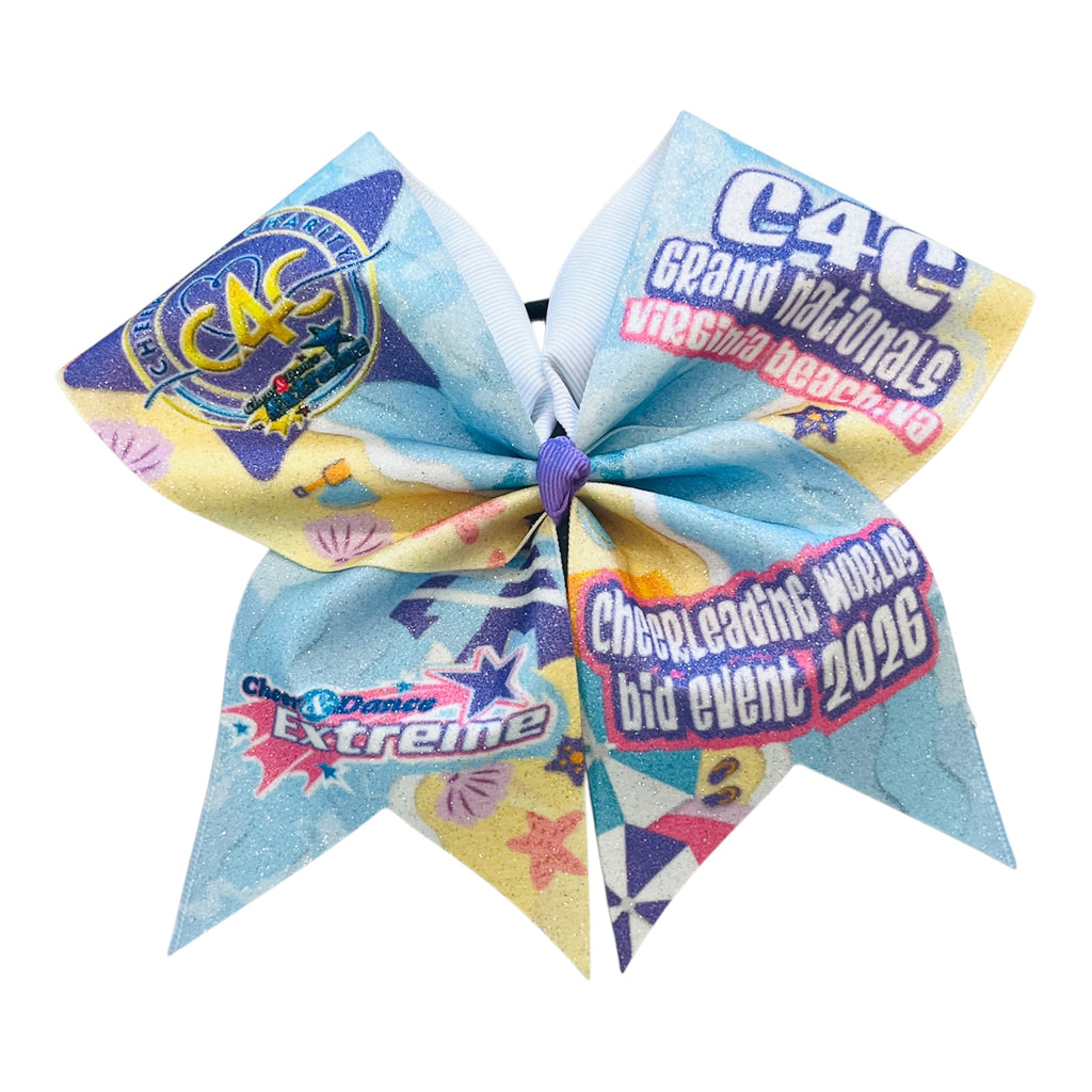 CDE Cheer 4 Charity (C4C) big glitter event bow 2026