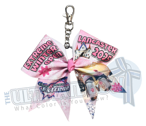 CDE - Extreme Winter Open Keychain Glitter Cheer Bow - January 2025