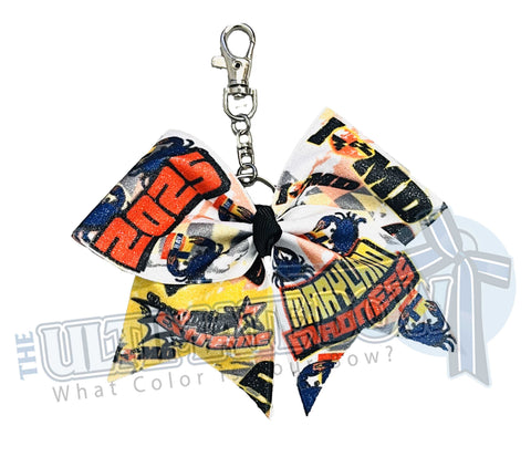 CDE - Maryland Madness 2025 Key Chain Glitter Cheer Bow