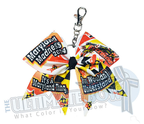 CDE - Maryland Madness 2024 Key Chain Glitter Cheer Bow