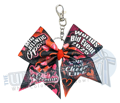 CDE - Mid-Atlantic Open 2025 Key Chain Glitter Cheer Bow