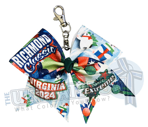 CDE - Richmond Classic 2024 Glitter Keychain Cheer Bow