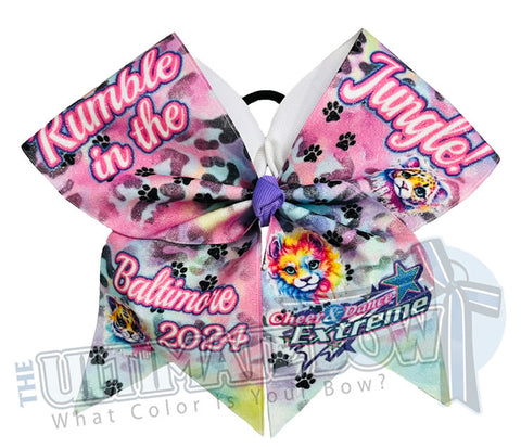 CDE - Rumble in the Jungle Big Glitter Cheer Bow - January 2024