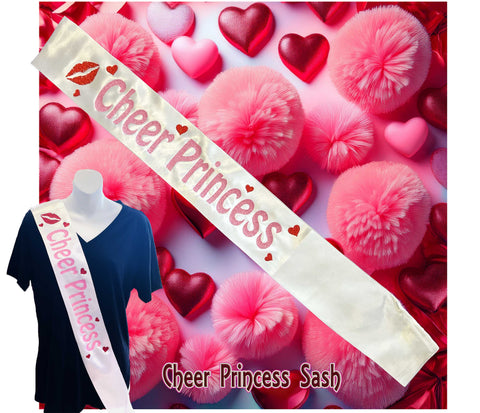 Cheer Princess Sash | Glitter Cheerleader Sash