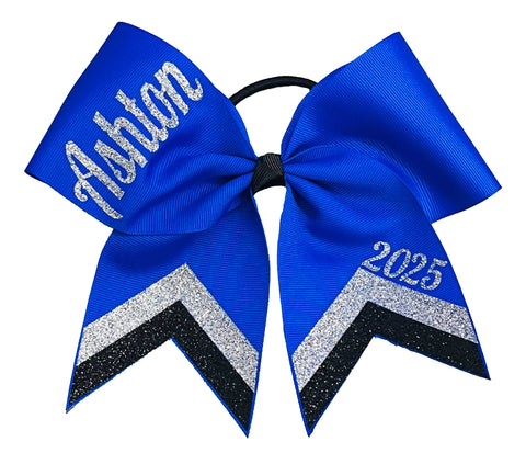 Cheer Up - Personalized Chevron Bow | Cheerleading Hair Bow