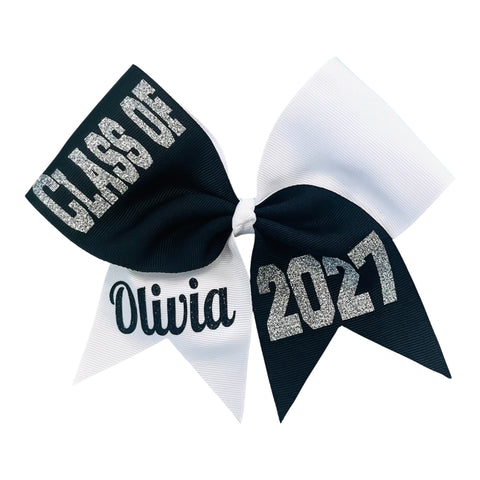 "Class of" Senior Tick Tock Cheer Bow | Graduation Bow | Class of 2027