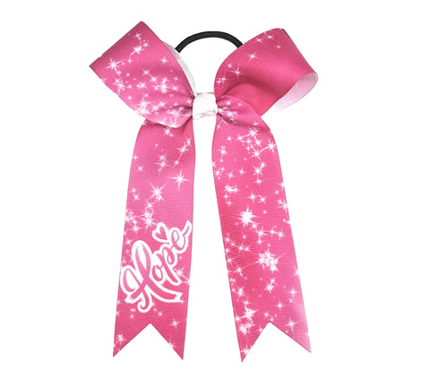 Collegiate Hope Cheer Bow | Breast Cancer Awareness Cheer Bow