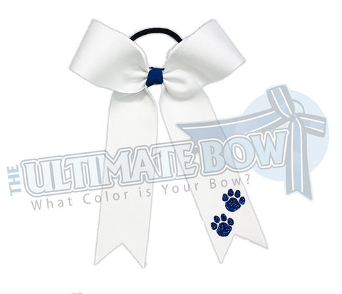 Essentials Collegiate Paw Print Cheer Bow | College Level Cheer Bow | Varsity Cheer Bow | Paw Print Bow
