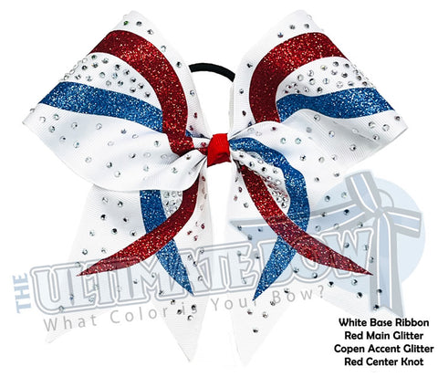 Criss Cross - Glitter and Rhinestone Cheer Bow | Competition Cheer Bow