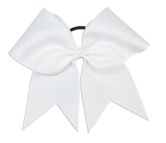 White cheer hair bow on a white background