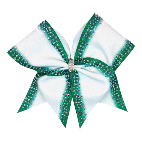 Exquisite Ombre Glitter and Rhinestone Cheer Bow | Rhinestone Competition Bow