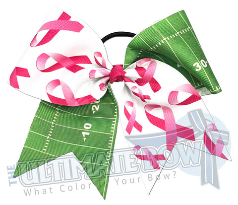Fight to Win Against Breast Cancer - Football Cheer Bow | Team Cheer Bow