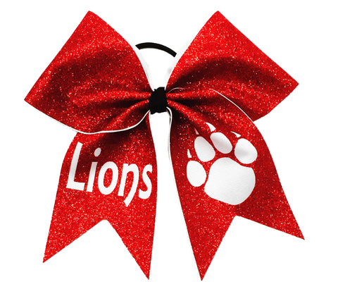 Full Glitter Paw Print Cheer Bow | Cheerleading Hair Bow