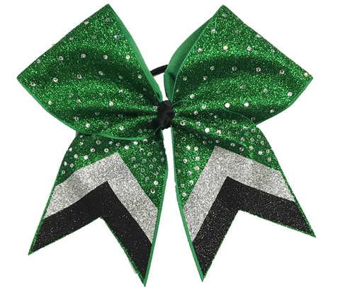 Rhinestone Full Glitter V Cheer Bow | Competition Cheer Bow