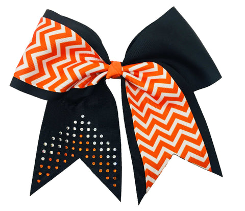 Game On Rhinestone Chevron Bling Cheer Bow