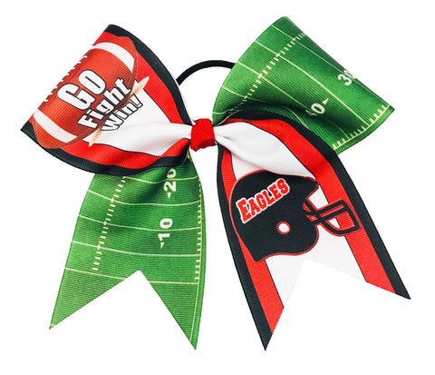 Go Fight Win - Football Cheer Bow | Recreational Football Cheerleading Hair Bow