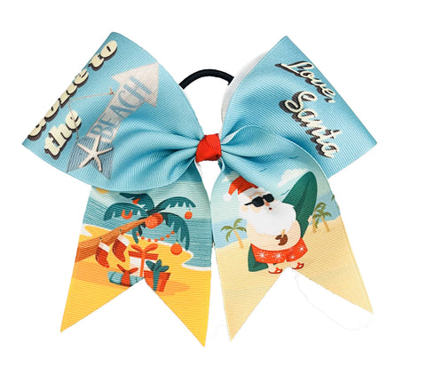 Gone to the Beach - Love Santa Cheer Bow | Christmas Cheer Bow