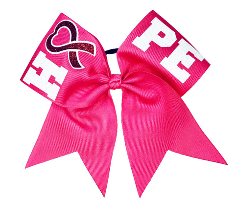 High Hopes - Pink Awareness Bow | Breast Cancer Cheer Bow