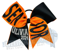I Am A Senior Cheer Bow | Senior Year Cheer Bow | Graduation Gift | Senior 2023 | Class of 2024 | Black Bow | Orange Bow | Cheerleading Hair Bow
