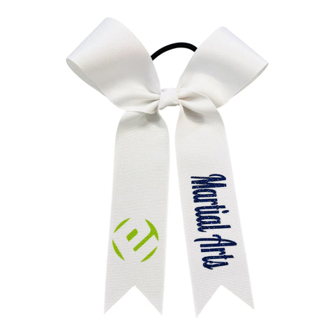 White ribbon with 'Martial Arts' text and logo on a white background