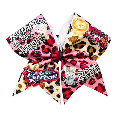 CDE - Rumble in the Jungle Big Glitter Cheer Bow - January 2026