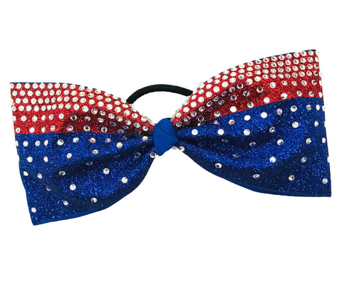 Just Loops - Full Down Glitter Rhinestone Tailless Cheer Bows | Cheer Bow