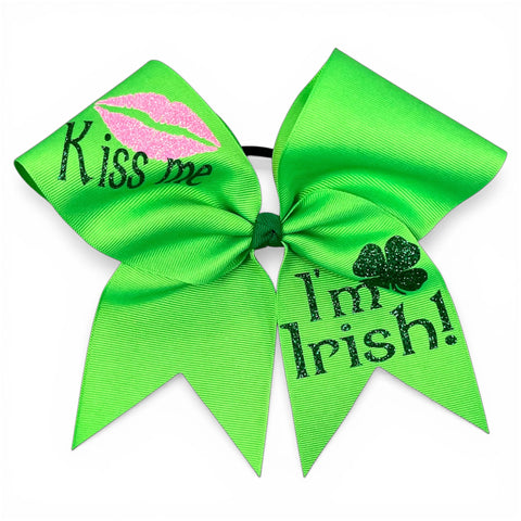 Kiss Me - I'm Irish St. Patrick's Day Cheer Bow
