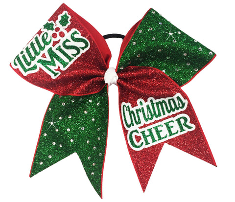 Little Miss Christmas Cheer - Christmas Glitter Rhinestone Bow | Christmas Cheer Bow