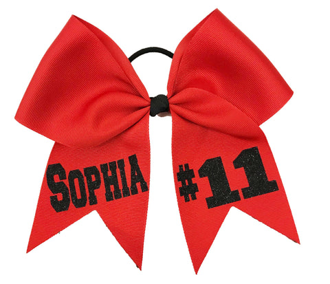 Name and Number - Personalized Sports Team Bow | Softball Bow