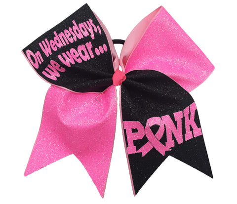 On Wednesdays, we wear PINK Full Glitter Breast Cancer Awareness Bow