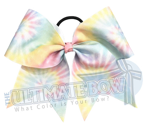 Groovy Tie Dye Cheer Bow | Pastel Tie Dye Cheer Bow | Pastel Color Tie Dye