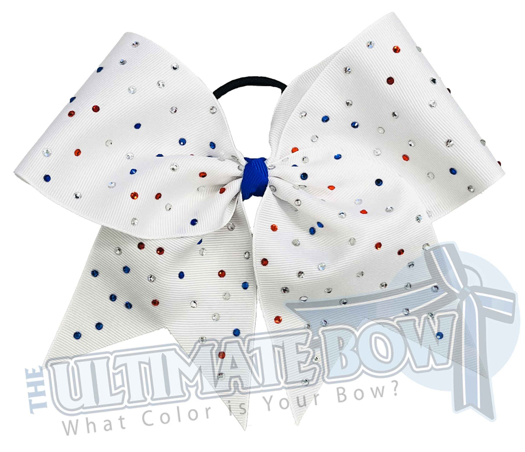 Patriotic Nina's Summer Fling | Budget Rhinestone Bows | Red, White and Blue Rhinestone Cheer Bow