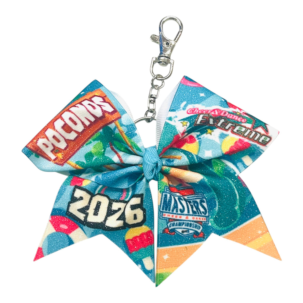 CDE The Masters Keychain Bow at the Kalahari in the Poconos on a white background