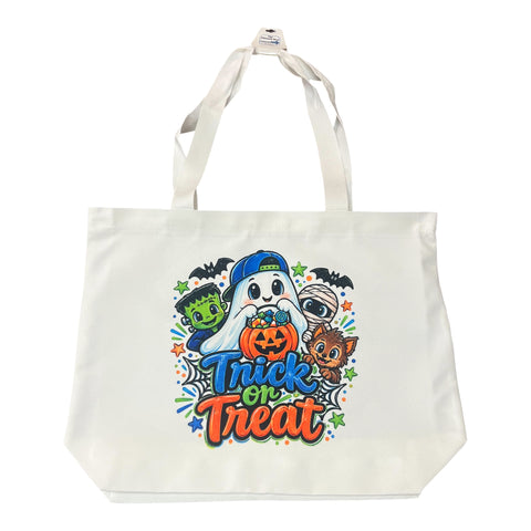 Cute & Spooky Zippered Halloween Trick-or-Treat Tote