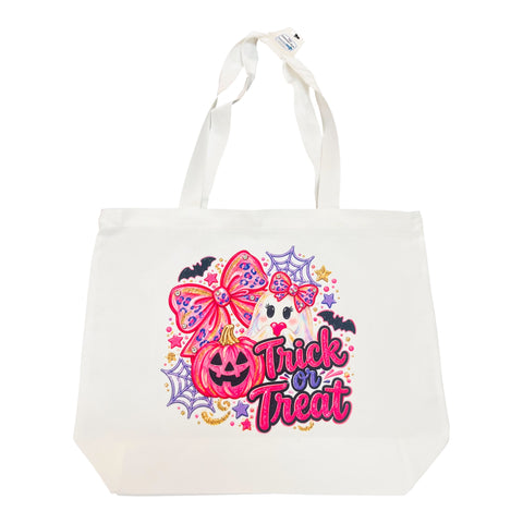 Cute & Spooky Zippered Halloween Trick-or-Treat Tote