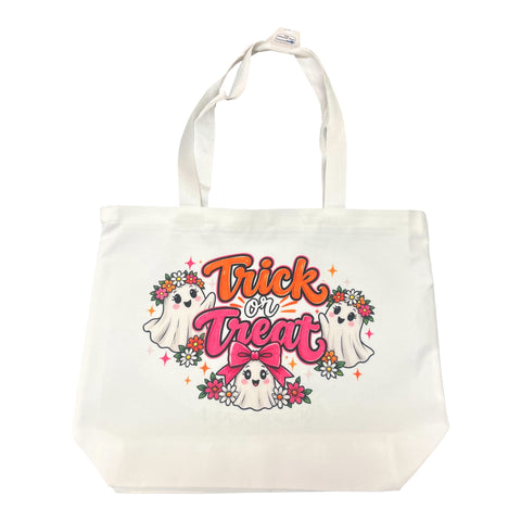 Cute & Spooky Zippered Halloween Trick-or-Treat Tote