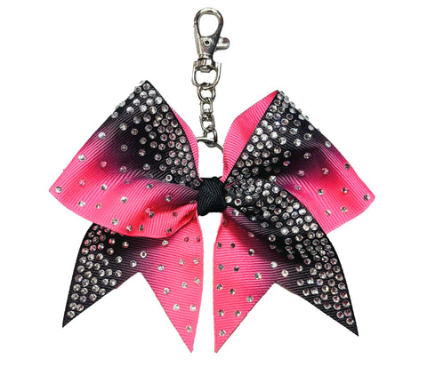 Rhinestone Ombre Key Chain Bow | Keychain Cheer Bow