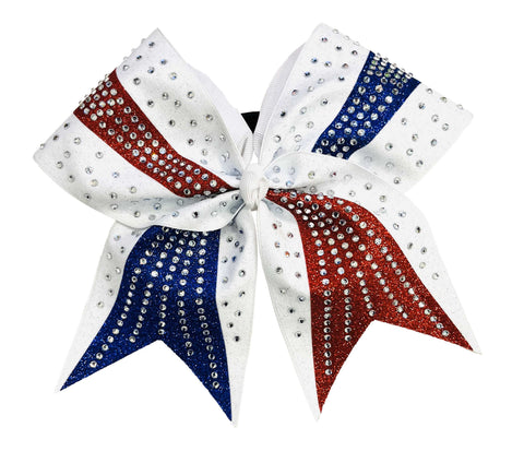 Rhinestone Revel USA Glitter Cheer Bow | Competition Bow