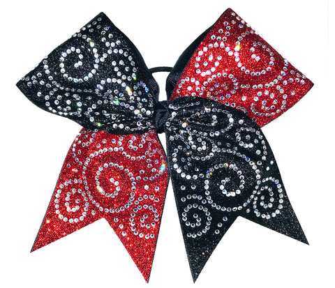 Rhinestone Super Swirls Cheer Bow | Rhinestone and Glitter Cheer Bow