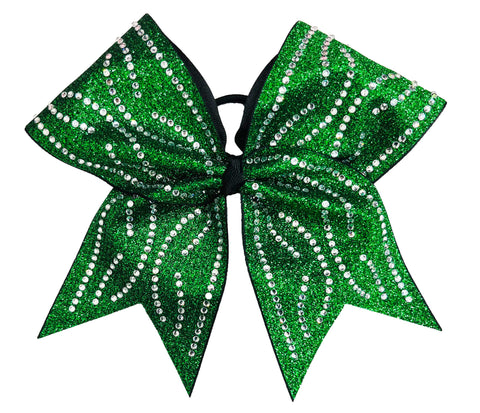 Rhinestone Waves Glitter Cheer Bow | Competition Bow