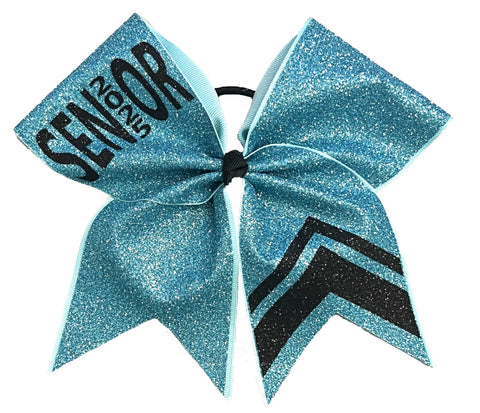 Senior Double Chevron Glitter Bow - Class of 2025 | Graduation Bow | Class of 2025