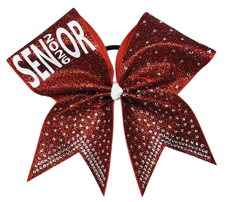 Senior Sparkle Glitter and Rhinestone Cheer Bow | Senior 2026 Cheer Bow